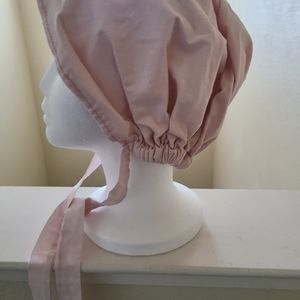 Handmade Cotton Pink Scale Scrub Cap With Adjustable Ties